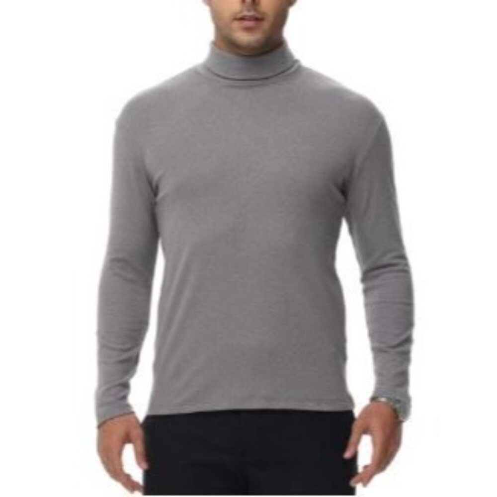 Club Room Men's Mock Neck Soft Shirt Long Sleeve 100105712MN Heather Gray SZ 3XL